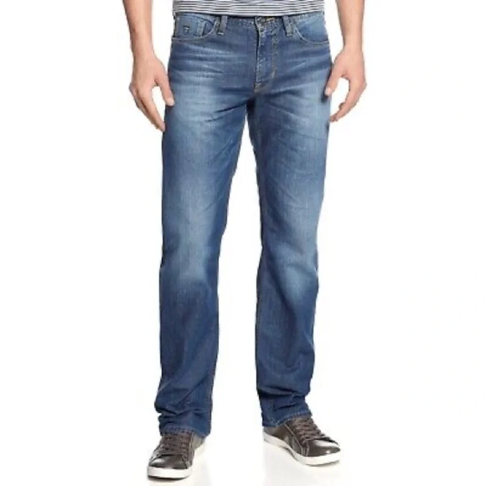 Guess Mens Desmond Relaxed fit Distressed blue jeans size 38
